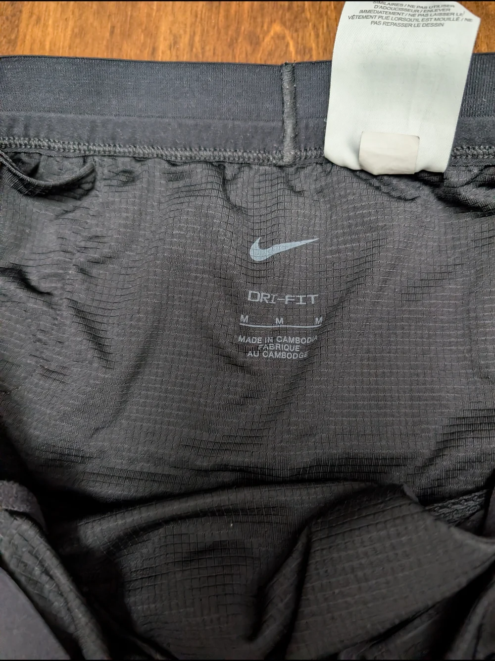 Nike Dri Fit Black Athletic Shorts with Swoosh And Brief Liner